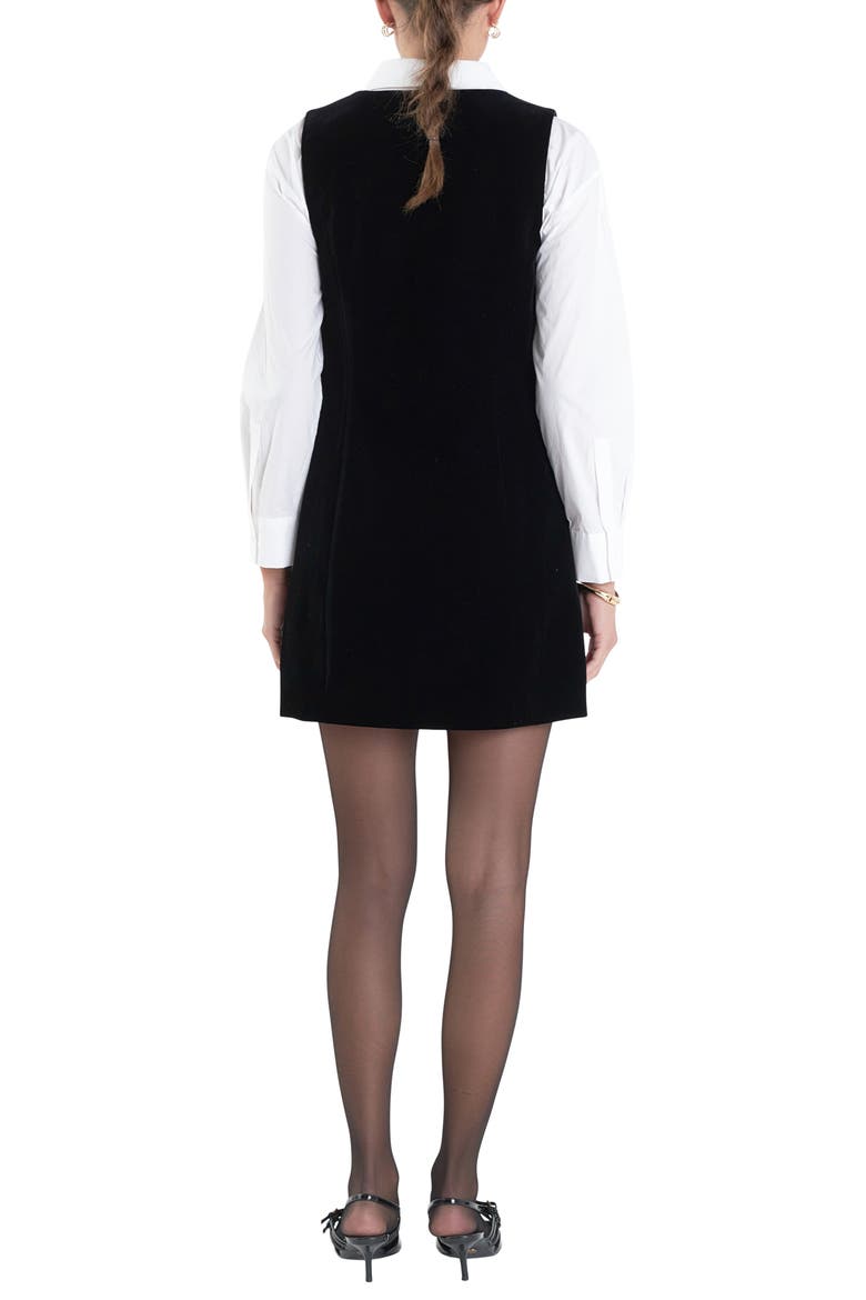 Sleeveless Velvet Minidress, Alternate, color, BLACK