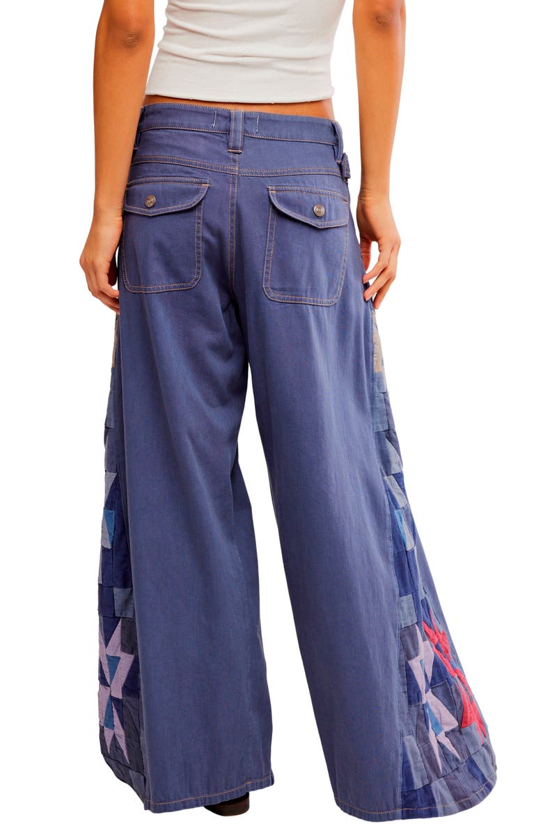 Free People Kalediscope Wide Leg Jeans, Alternate, color, Starry Night