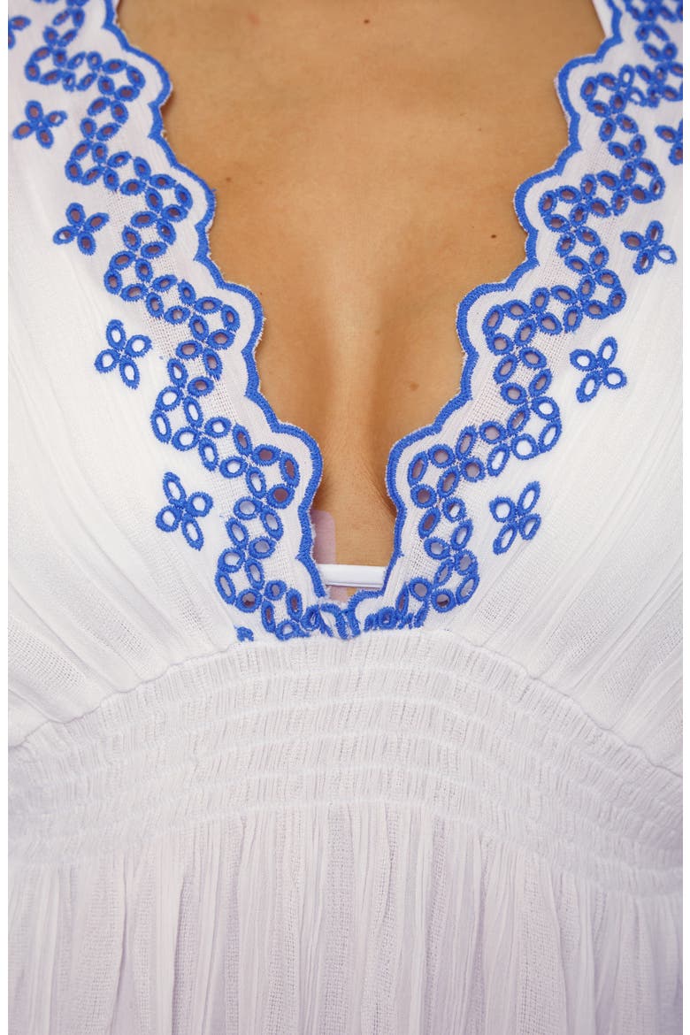 Barbados Eyelet Cover-Up Tunic, Alternate, color, WHITE/ LAPIS