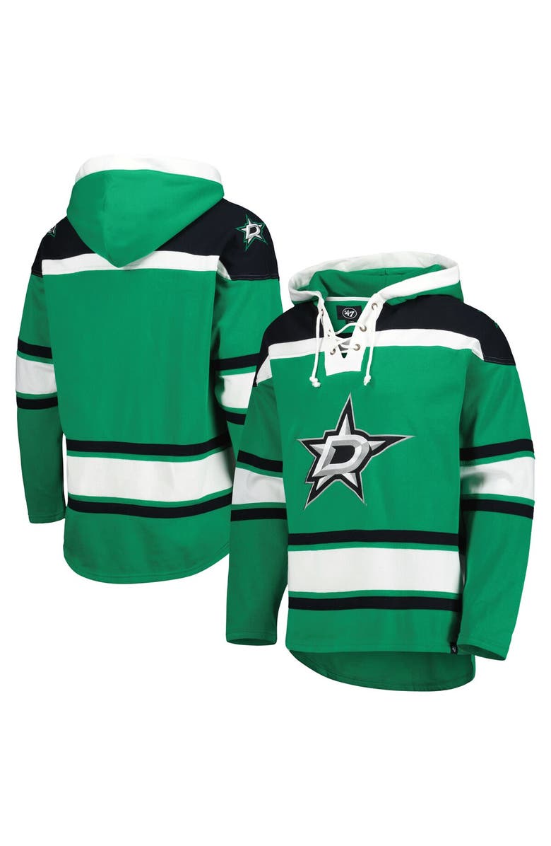 '47 Men's '47 Kelly Green Dallas Stars Superior Lacer Pullover Hoodie, Main, color,