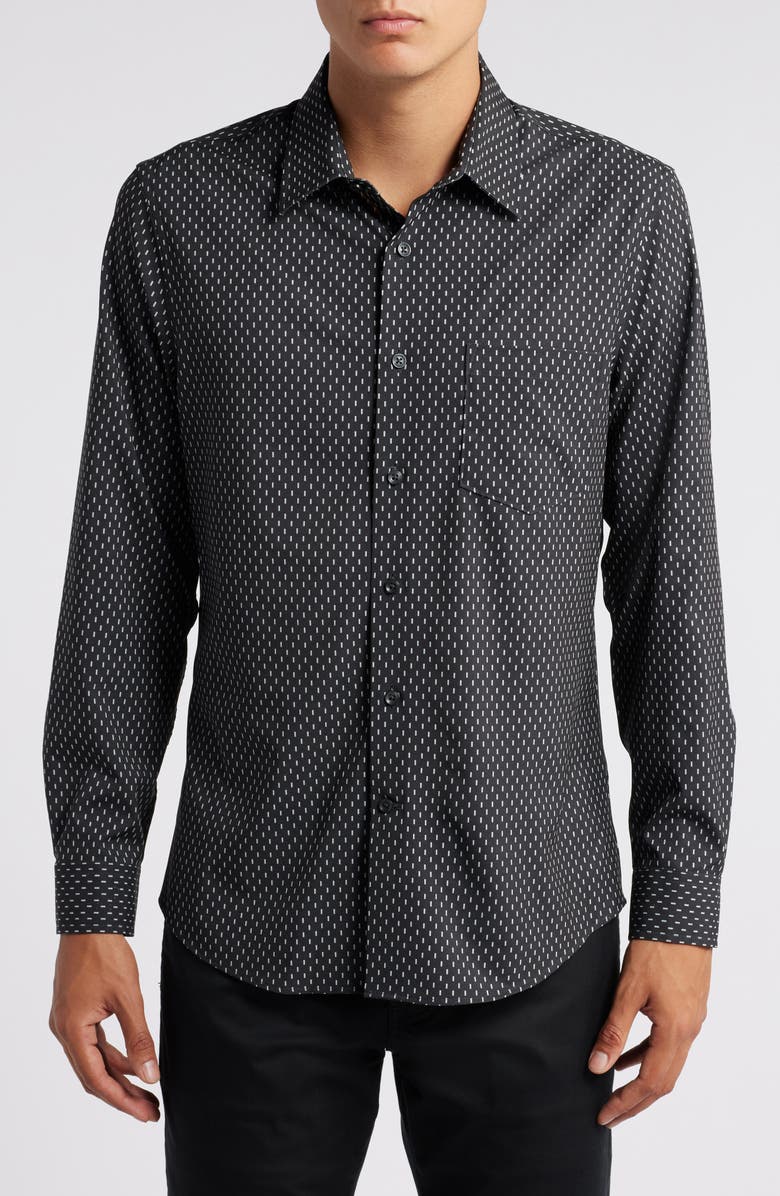 Nordstrom Trim Fit Stretch Performance Print Button-Up Shirt, Main, color,