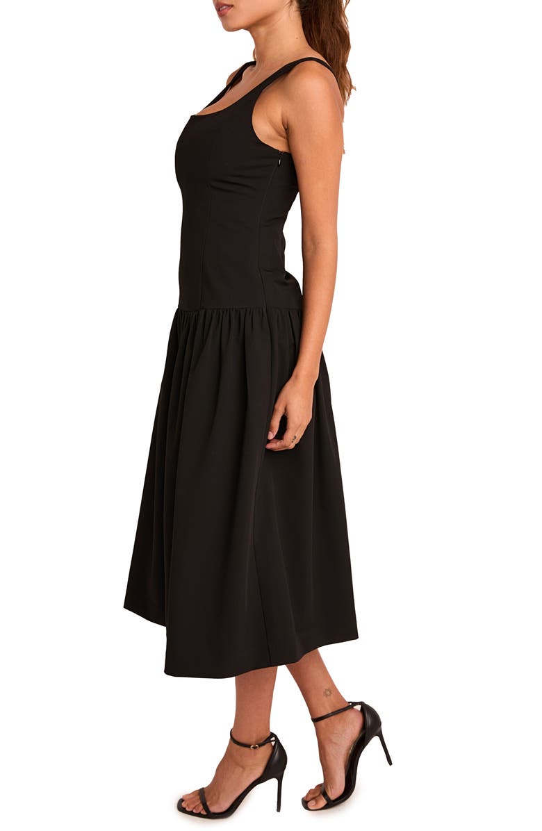Endless Rose Drop Waist Midi Dress, Alternate, color, Black