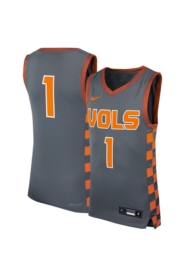 Youth Nike #1 Gray Tennessee Volunteers Icon Replica Basketball Jersey, Alternate, color, Gray