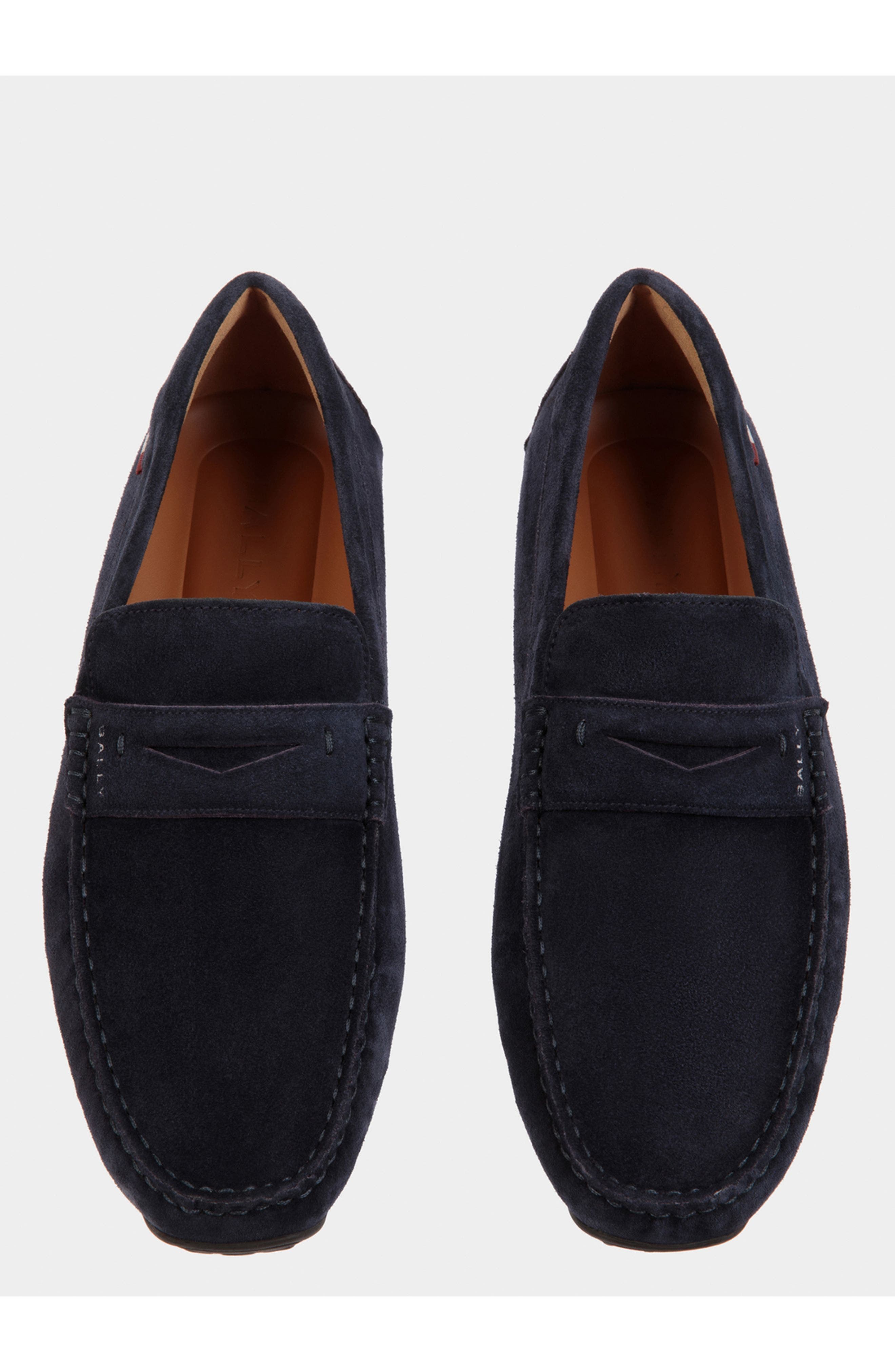 Bally Pilot Driver in Calf Suede, Alternate, color, Blue