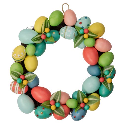 Northlight Decorated Easter Egg Twig Wreath In Pink