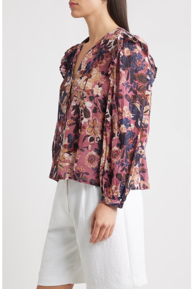 Priya Print Tie Neck Top, Alternate, color, BERGAMO PRINT