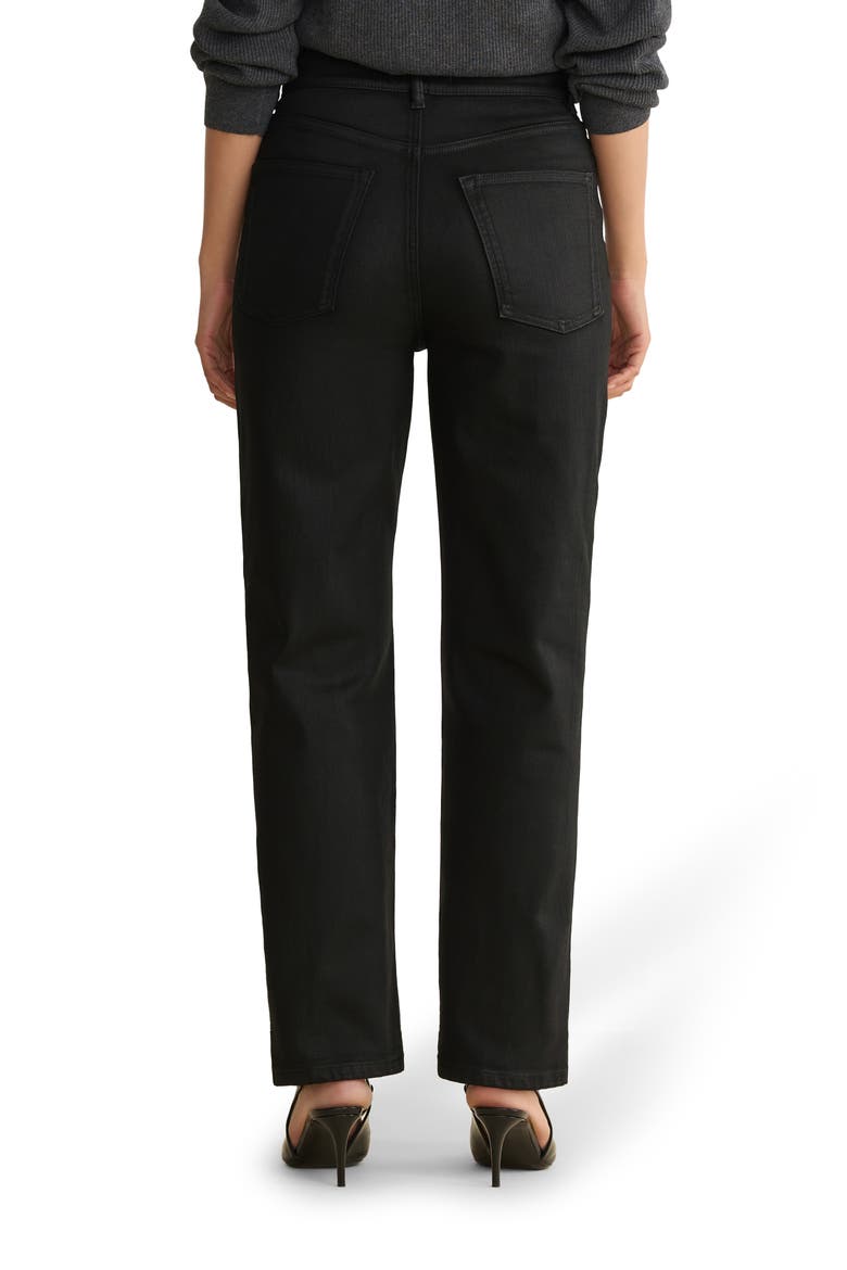 ASE Coated High Waist Straight Leg Jeans, Alternate, color, COATED NOIR