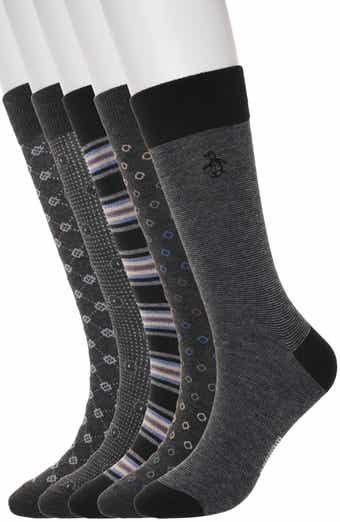 Original Penguin Birdseye Neat 5-Pack Assorted Crew Socks