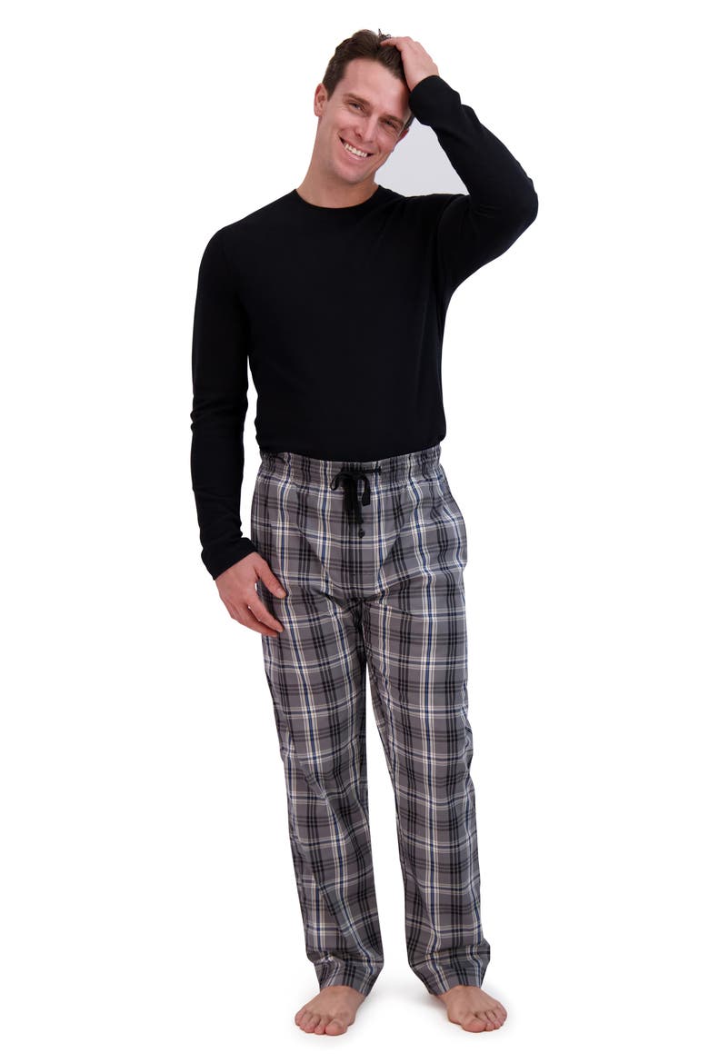 Plaid Woven Sleep Pants, Alternate, color, BLACK PLAID