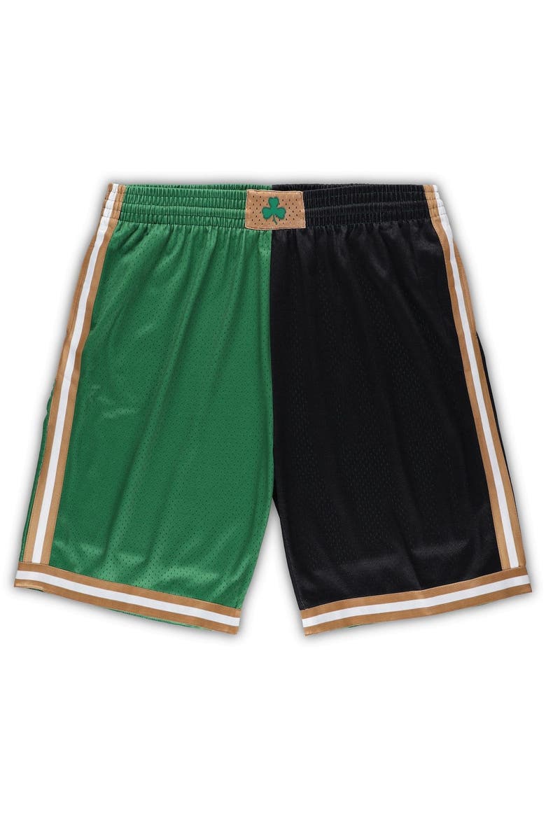 Men's Mitchell & Ness Kelly Green/Black Boston Celtics Big & Tall Hardwood Classics Split Swingman Shorts, Main, color, Kelly Green