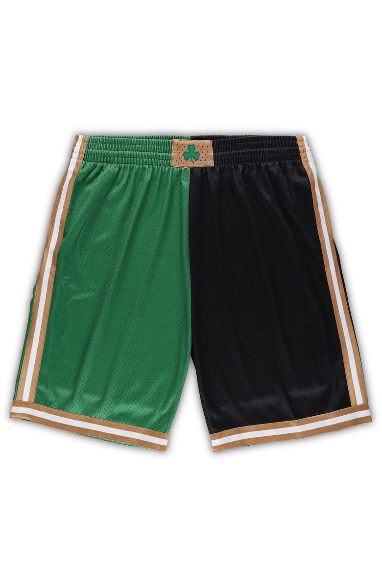Mitchell & Ness Men's Mitchell & Ness Kelly Green/Black Boston Celtics Big & Tall Hardwood Classics Split Swingman Shorts, Main, color, Kelly Green