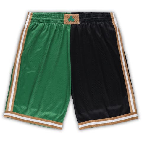 Men's Mitchell & Ness Kelly Green/Black Boston Celtics Big & Tall Hardwood Classics Split Swingman Shorts