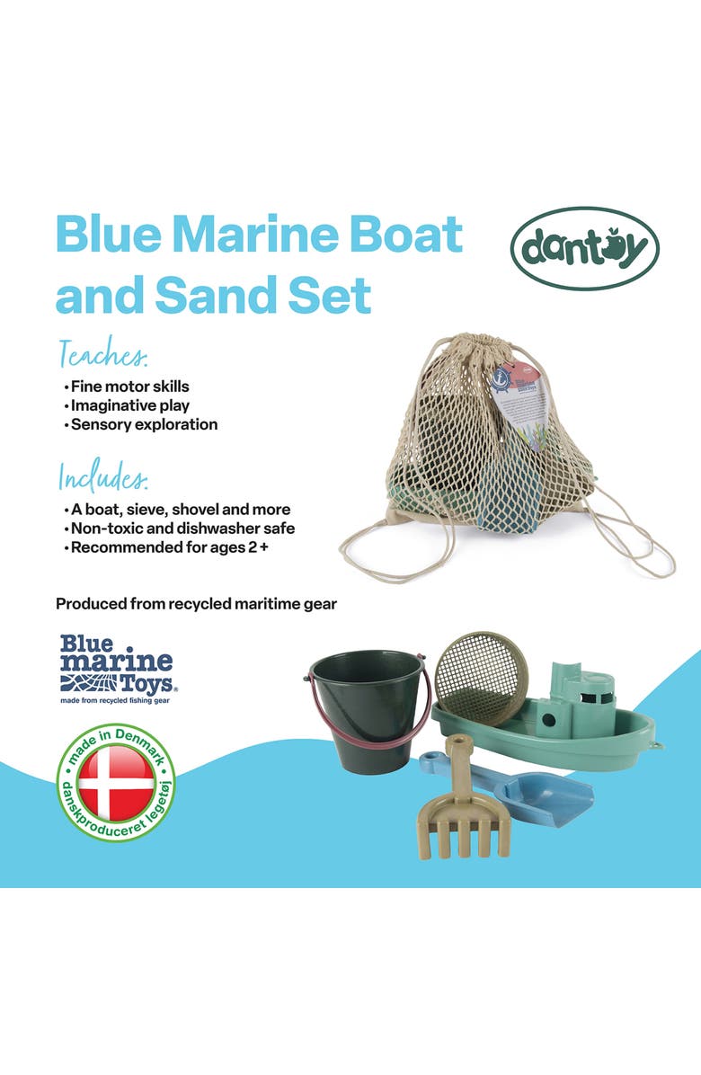 Dantoy Blue Marine Toy Boat & Sand Playset, 5 Pieces, Alternate, color, Multicolored