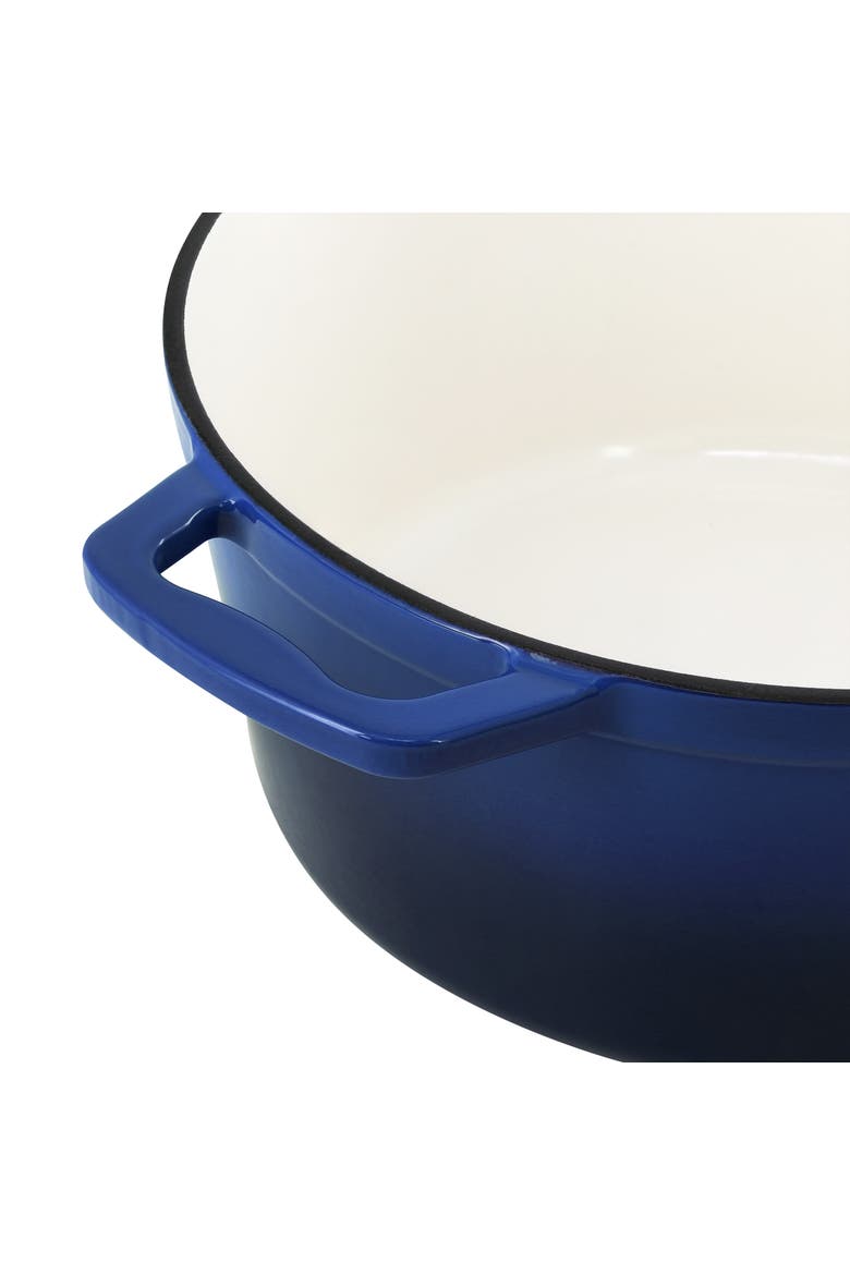 5 Quarts Round Enameled Cast Iron Casserole with Lid, Alternate, color, Dark Blue