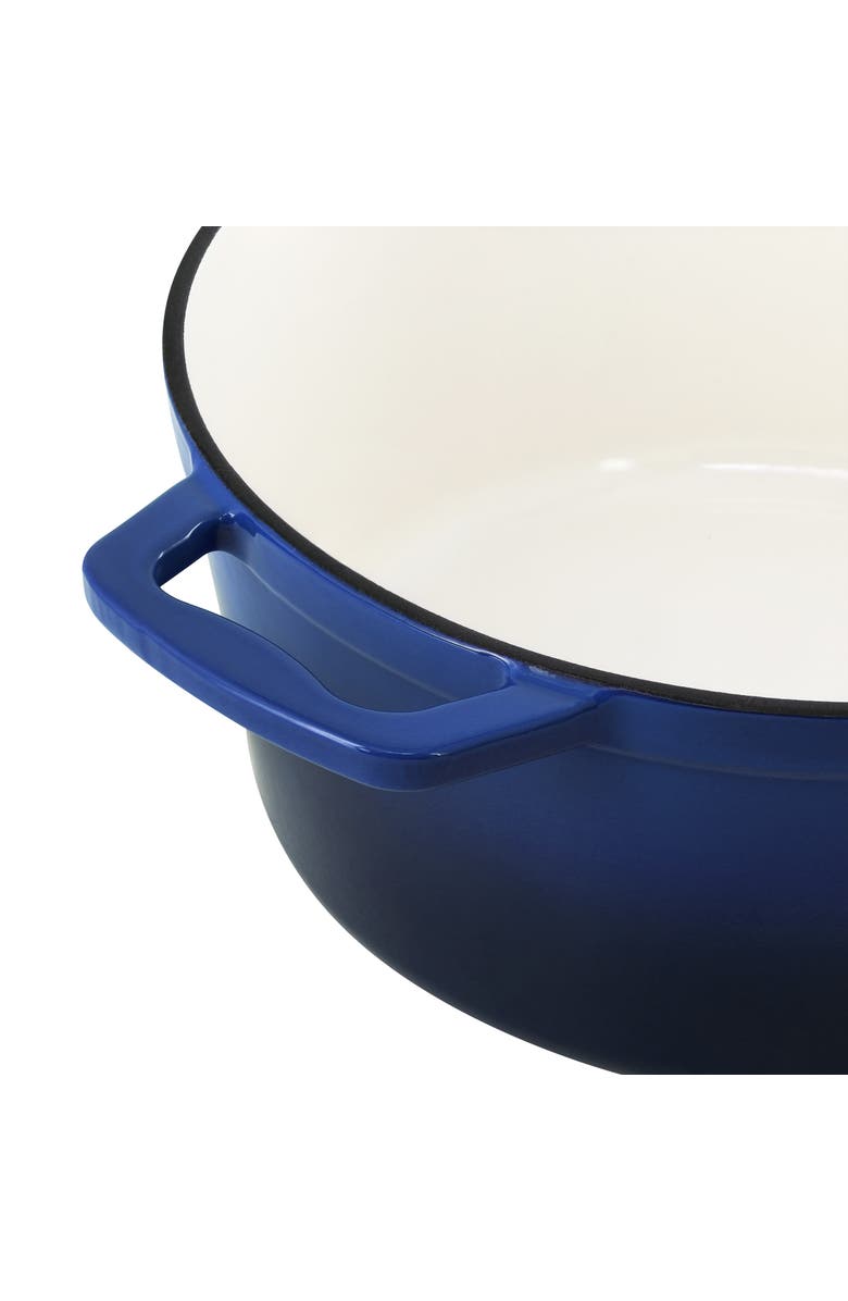 Megachef 2.7 Quart Round Enameled Cast Iron Casserole, Alternate, color, Dark Blue