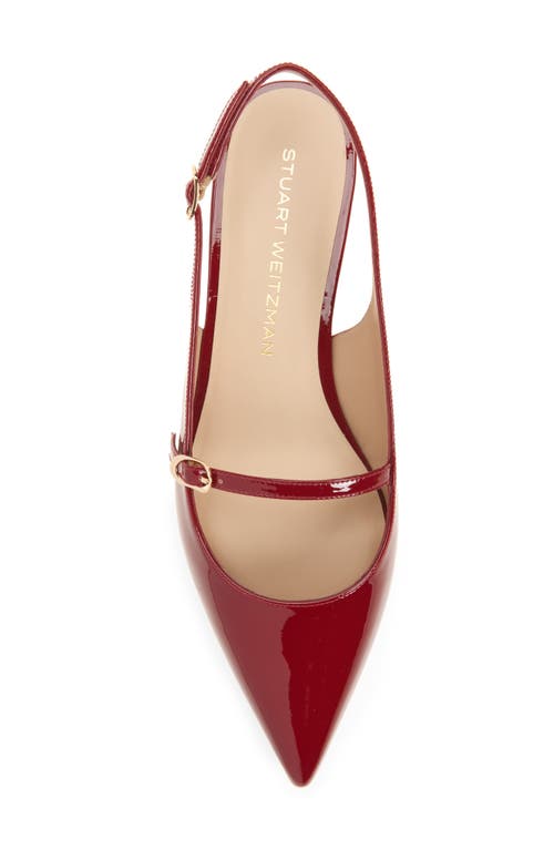 Stuart Weitzman Emilia Bordeaux Slingback Sandals With Adjustable Strap Closure In Patent Leather Woman In Burgundy