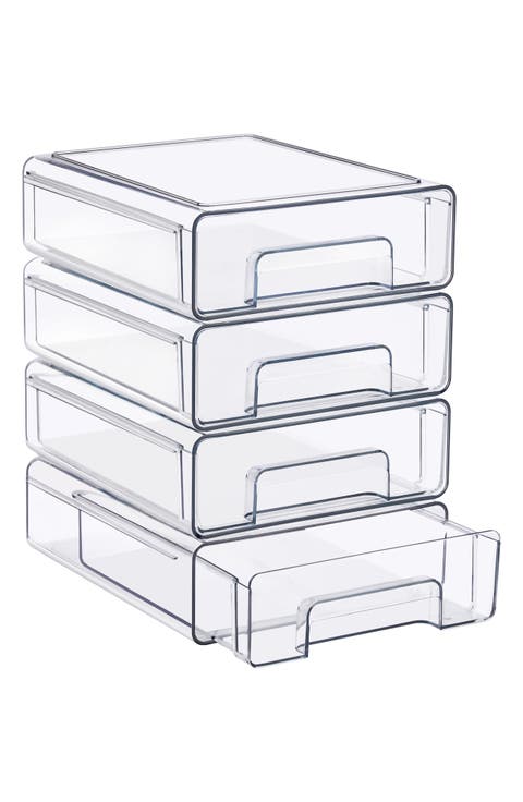 Set of 4 Medium Stackable Drawers
