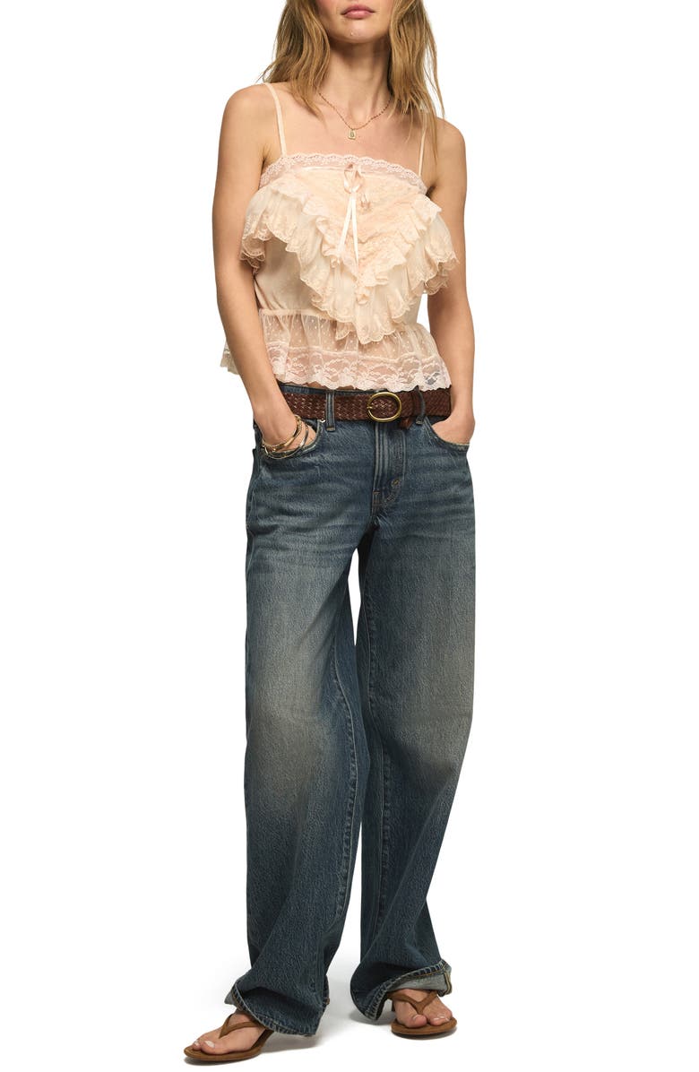 Lucky Brand Lace & Ruffle Camisole, Alternate, color, Shell