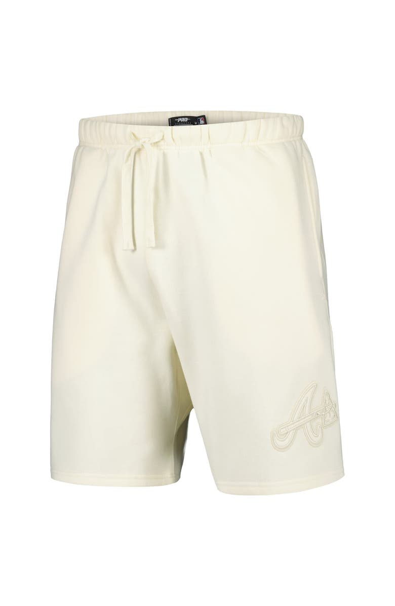 PRO STANDARD Men's Pro Standard Cream Atlanta Braves Neutral Fleece Shorts, Alternate, color, 