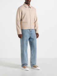 Manière De Voir Amir Boxy Hatched Harrington Jacket