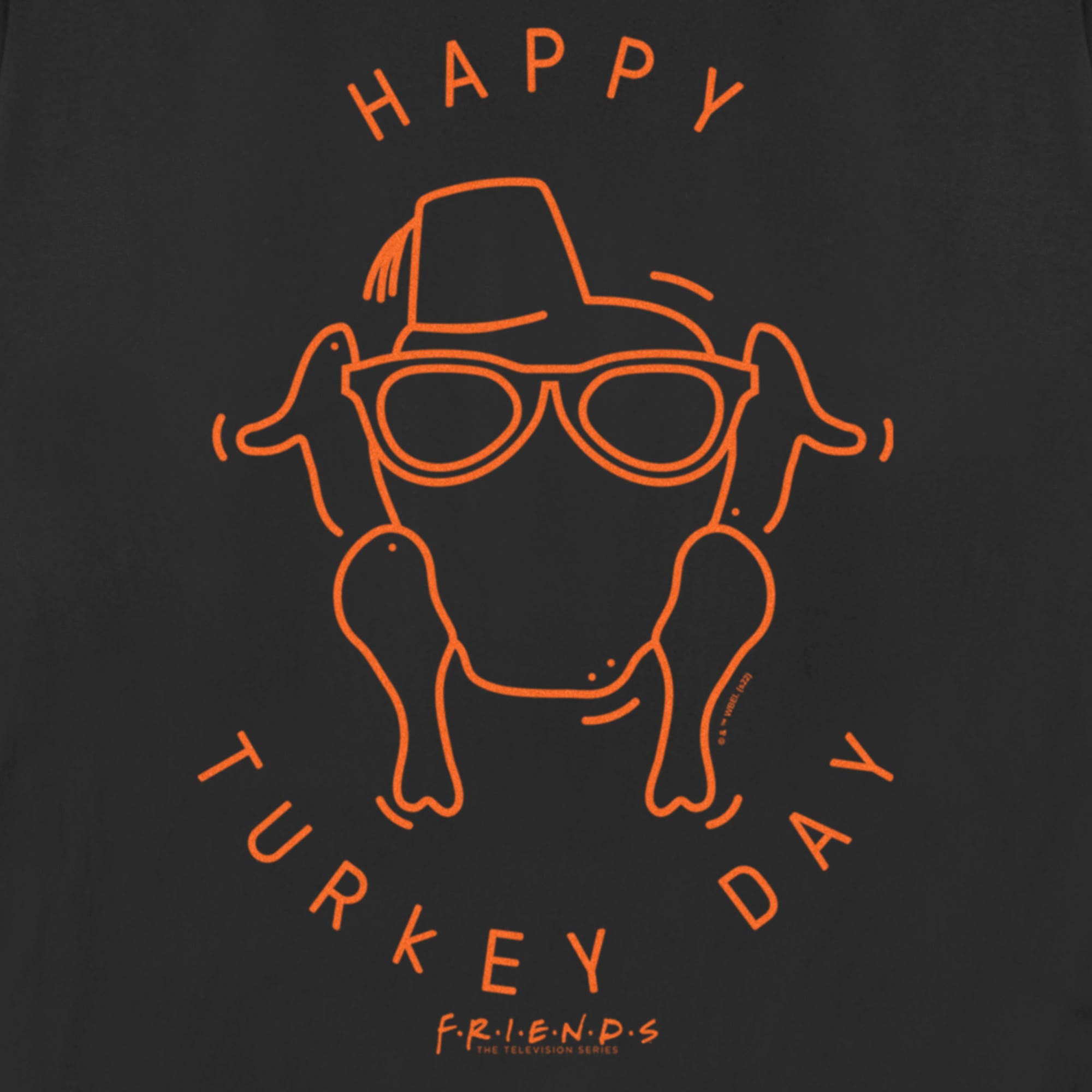 Friends Women's Happy Turkey Day Icon Short Sleeve Graphic T-Shirt ...