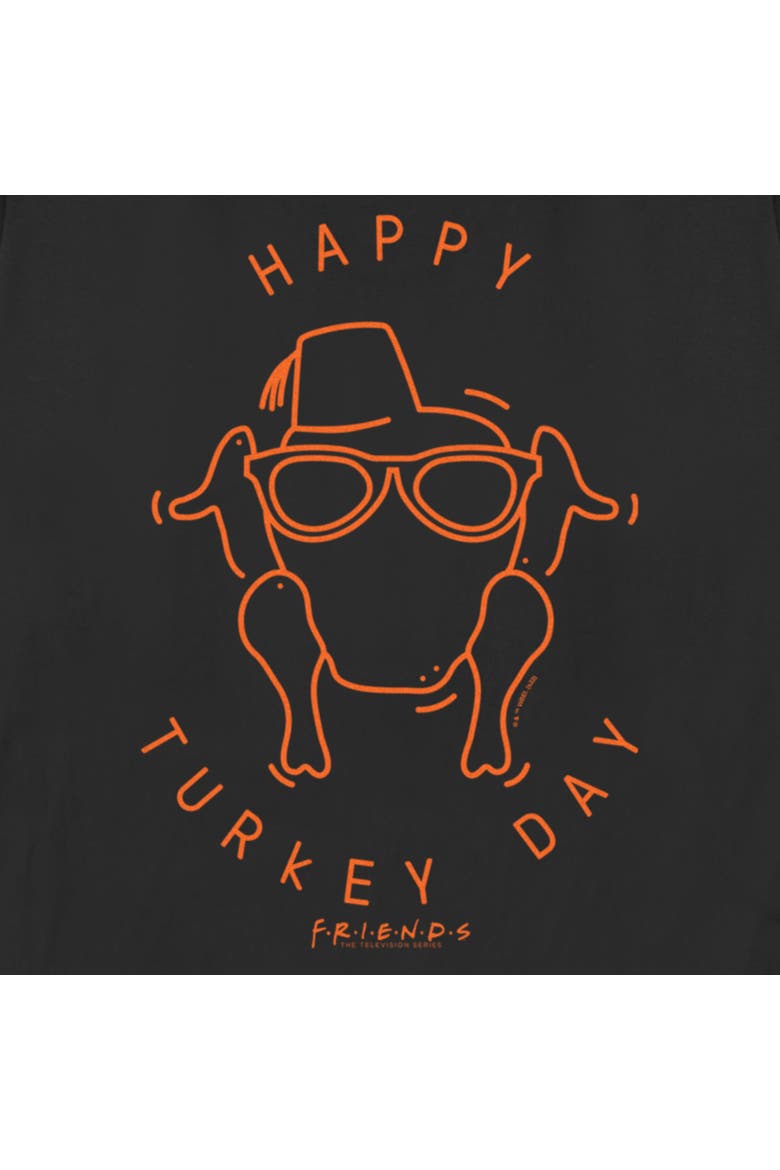 Women's Friends Happy Turkey Day Icon  Graphic T-Shirt, Alternate, color, Black