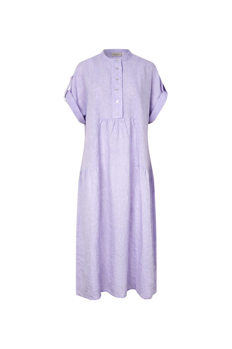 Maoswalsa Linen Mandarin Collar Dress, Alternate, color, Lavender