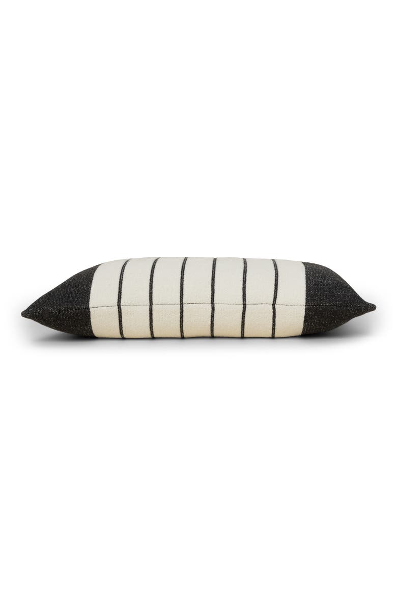 CozyChic® Border Stripe Pillow, Alternate, color, CREAM/CARBON