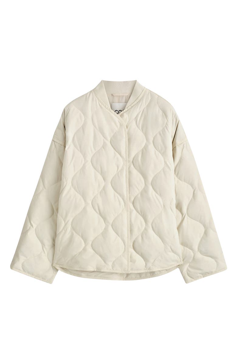 COS Oversize Quilted Down & Feather Jacket, Alternate, color, White Dusty Light