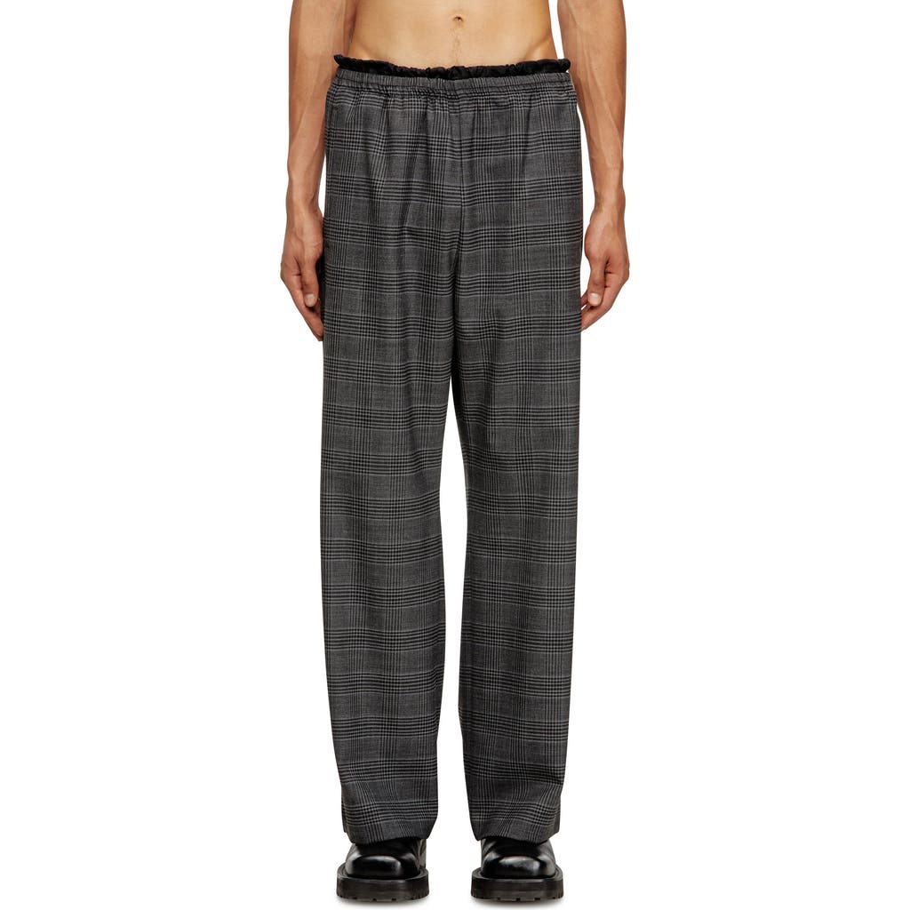 Diesel Wool Pants With A Drawstring Waist In Gray