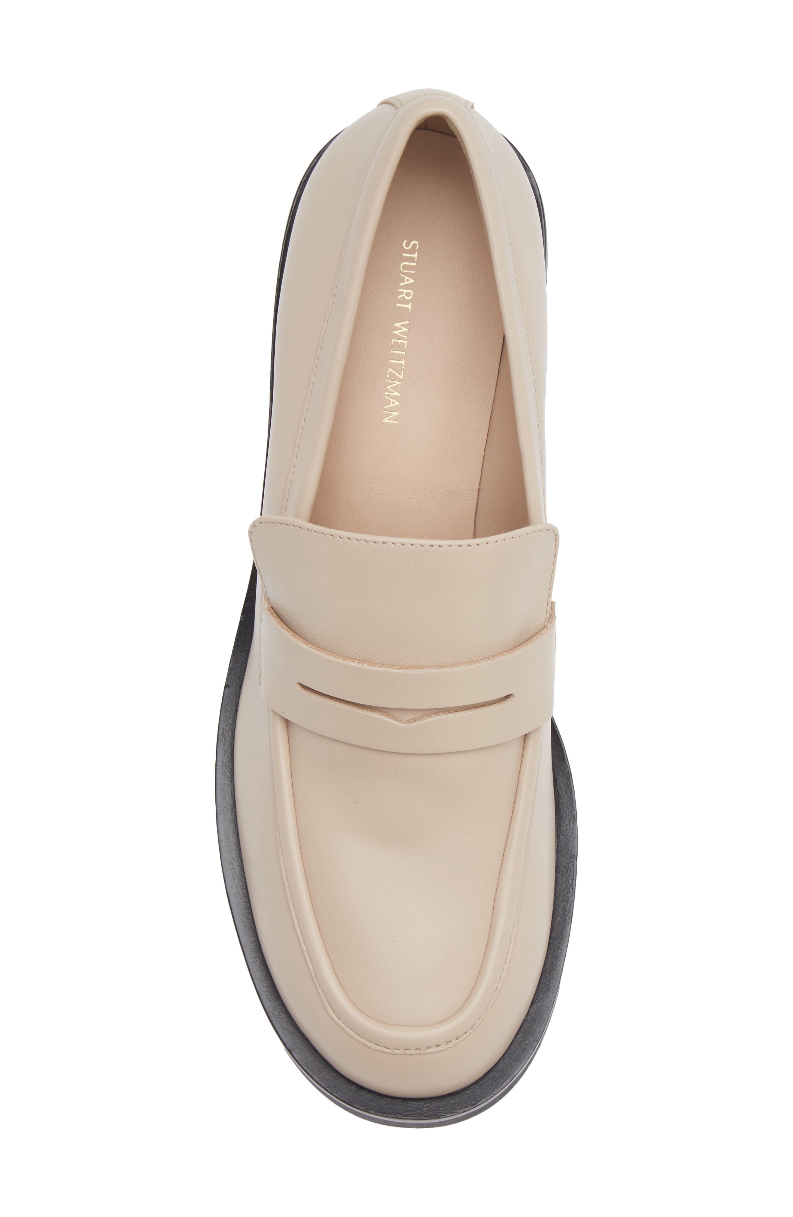 Stuart Weitzman Sussex Loafer, Alternate, color, Museline/ Black