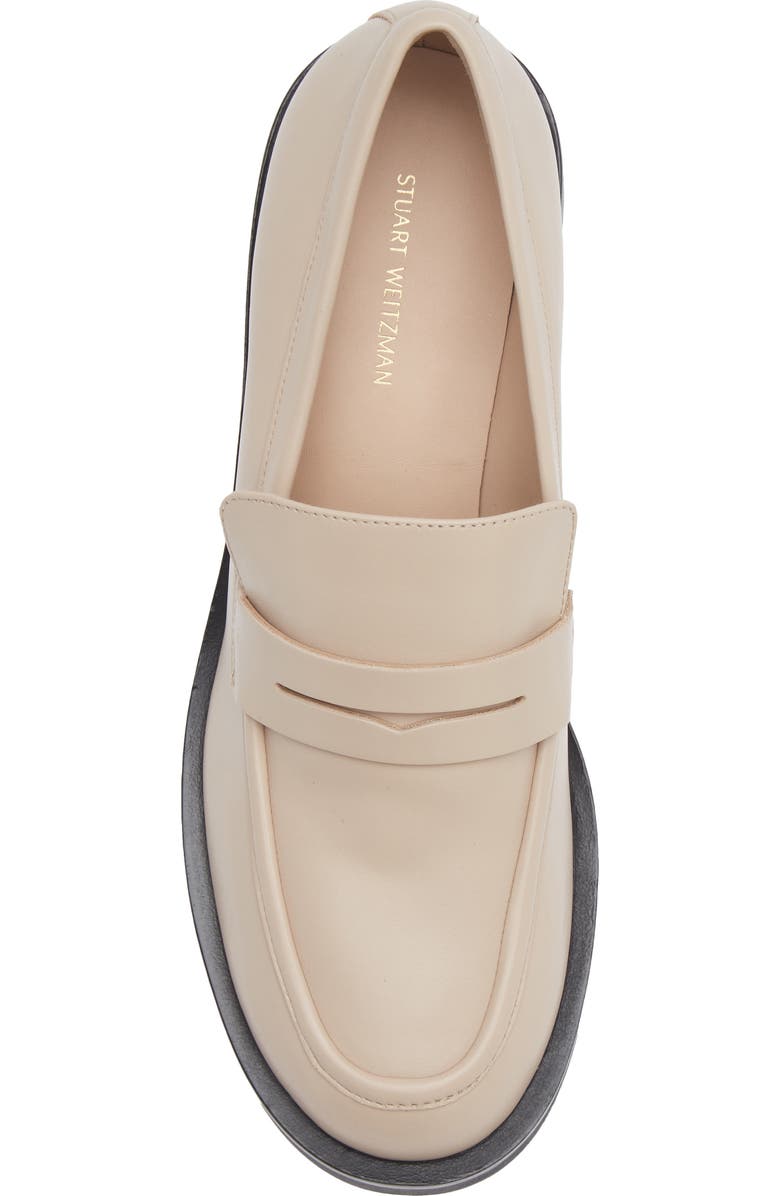 Stuart Weitzman Sussex Loafer, Alternate, color, Museline/ Black