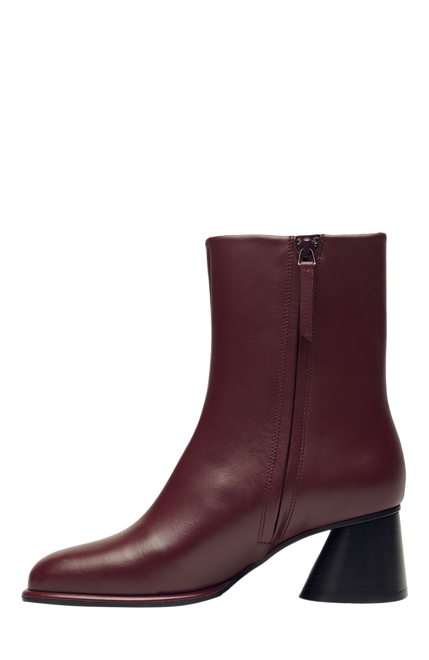 Holton Smooth Leather Heeled Boots, Alternate, color, Dark Cherry