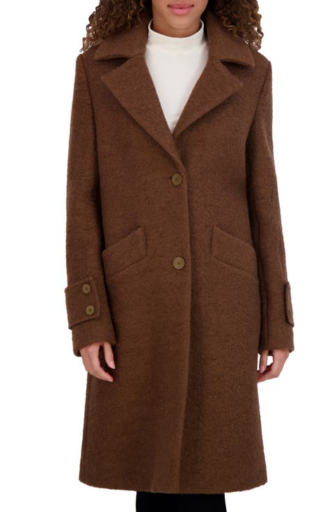 Regine Pressed Bouclé Wool Blend Coat
