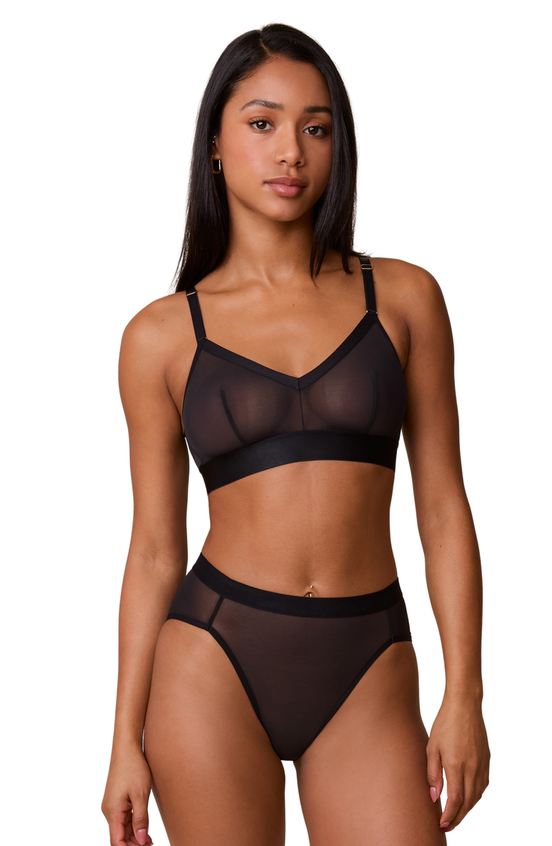 Harper Wilde ComfortMesh Triangle Bralette, Alternate, color, Black