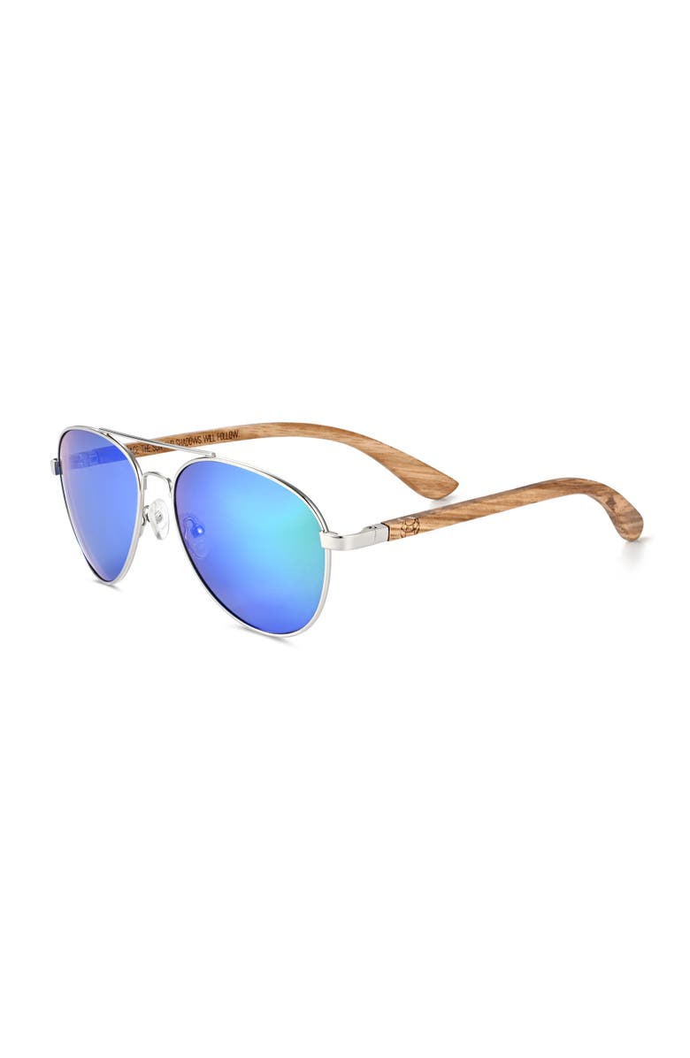 EARTH WOOD Sayulita Polarized Sunglasses, Main, color, Brown/Blue-Green