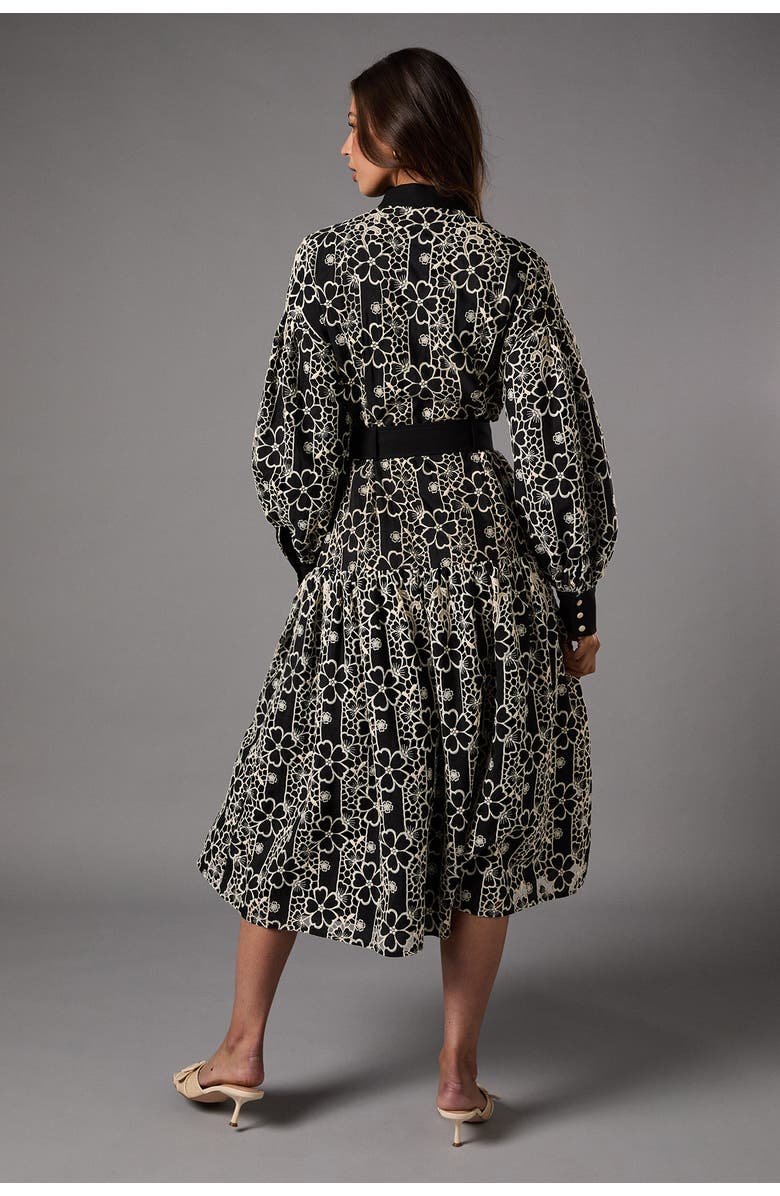 Coast Long Sleeve Belted Shirt Dress, Alternate, color, Black