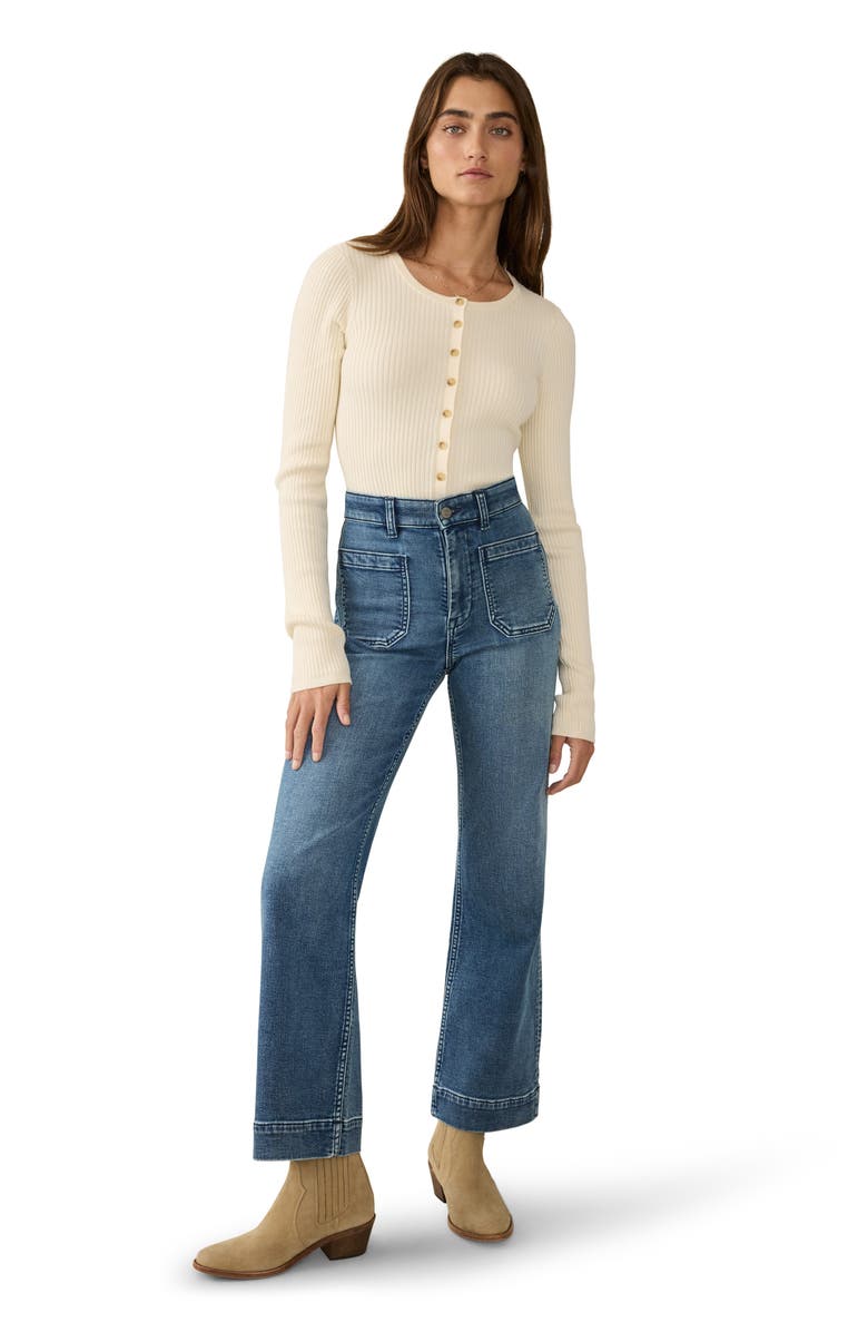 Faherty Milo Rib Organic Cotton & Cashmere Cardigan, Alternate, color, Whipped Cream