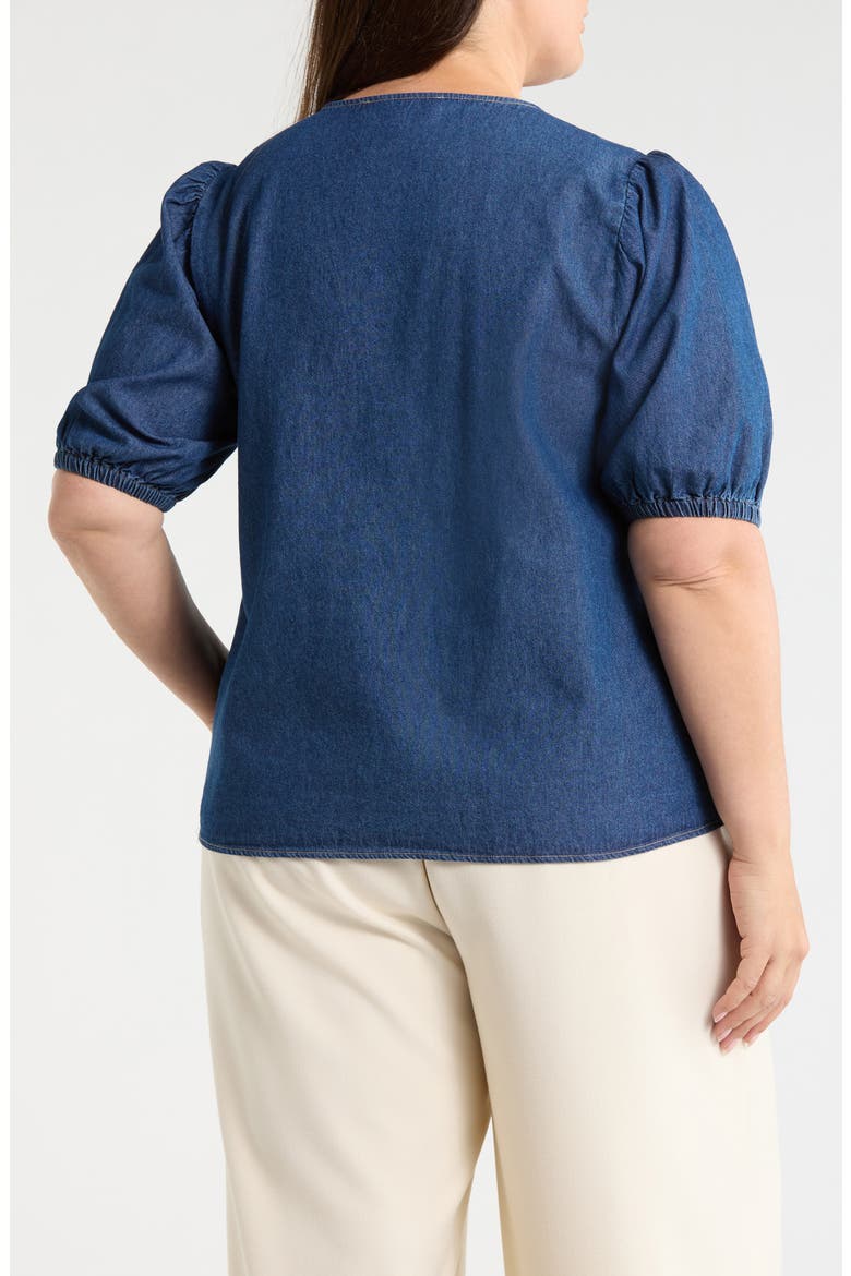 Puff Sleeve Denim Top, Alternate, color, ARIES WASH