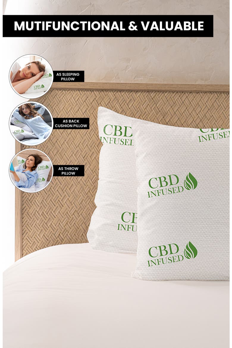 2-Pack Infused Memory Foam Pillows, Alternate, color, CBD