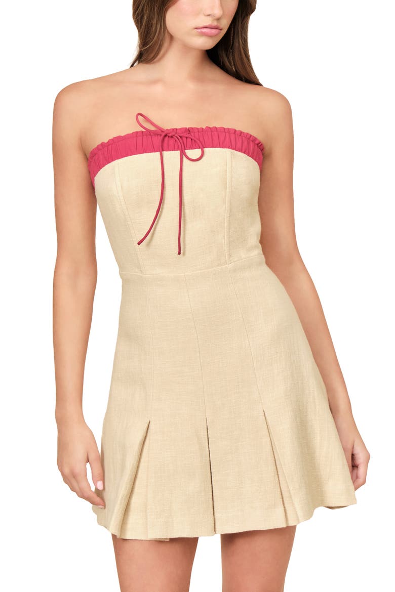 Viola Linen Blend Minidress, Alternate, color, BEIGE RUBY