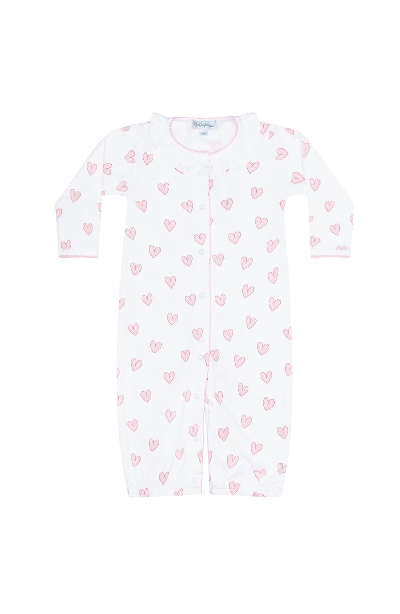 Nellapima Pink Heart Print Converter Gown - Baby, Alternate, color, Pink