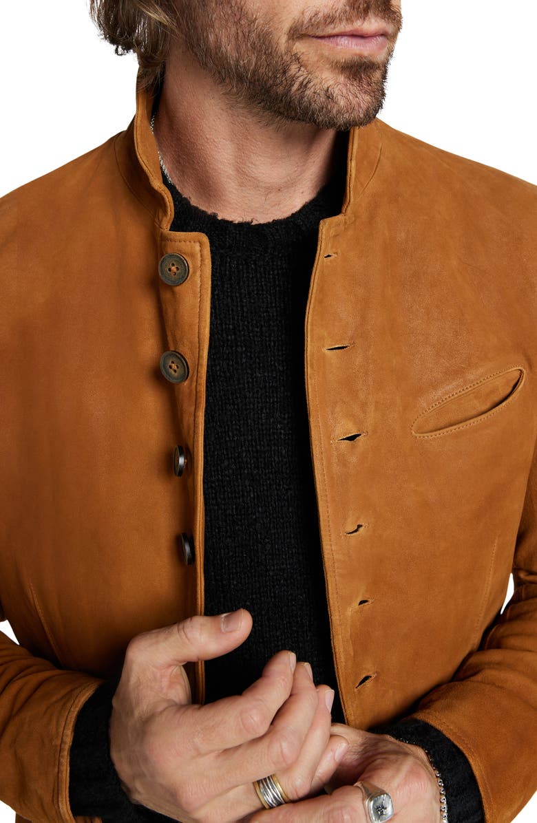 John Varvatos Notch Collar Suede Jacket, Alternate, color, 