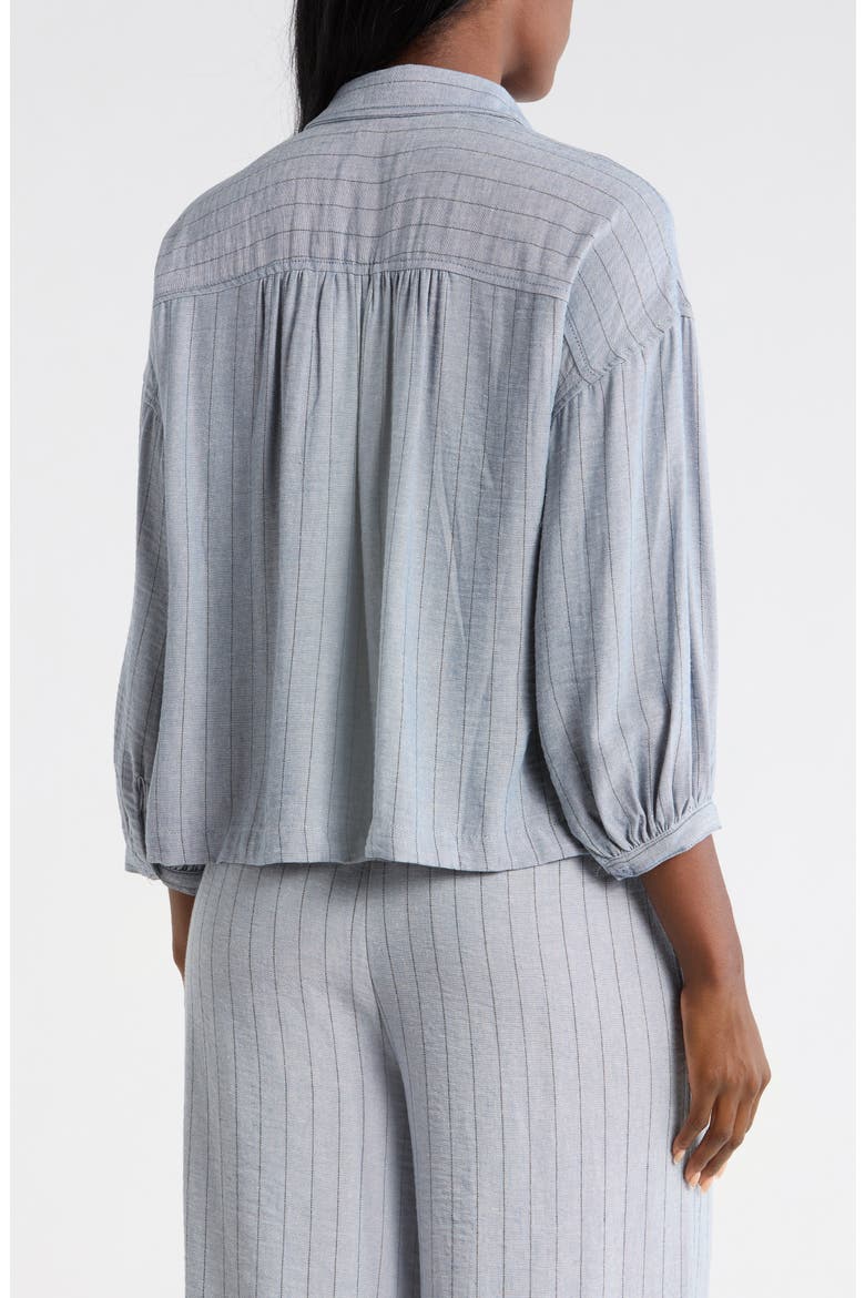 Stripe Popover Top, Alternate, color, DENIM/ BLACK STRIPE