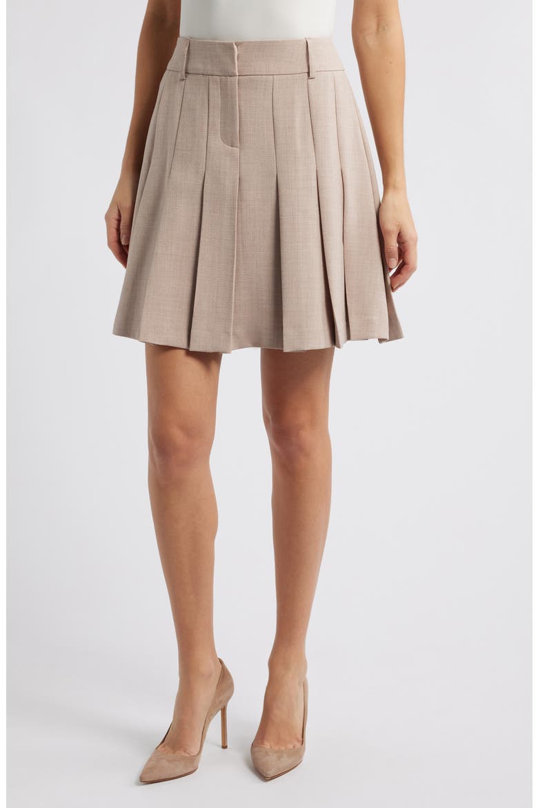 Pleated Skirt, Main, color, CLAY