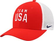 Nike Youth Nike Red/White Team USA Rise Performance Trucker Adjustable Hat
