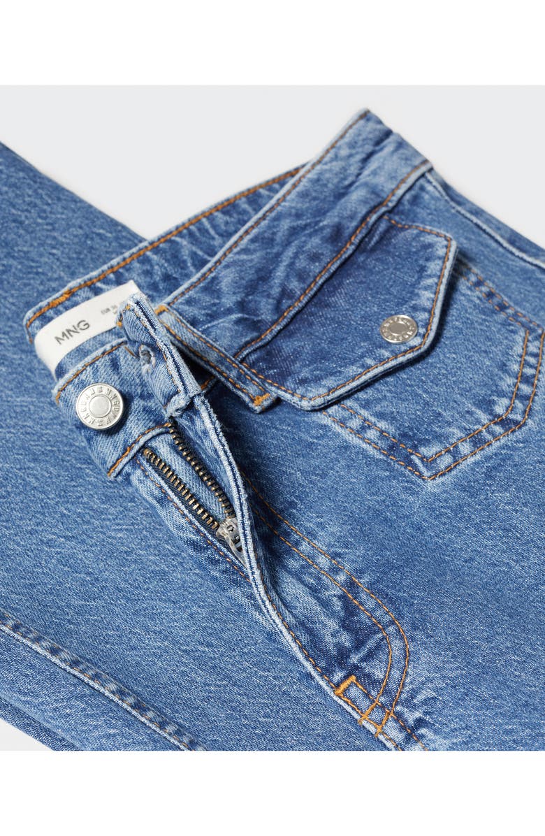 MANGO Button Flap Pocket Flare Jeans, Alternate, color, 