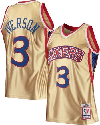 Mitchell & Ness Men's Mitchell & Ness Allen Iverson Gold