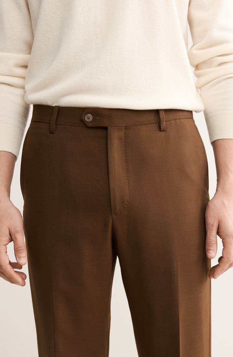 MANGO Wool Blend Flannel Pants, Alternate, color, 