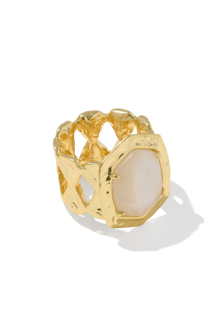 Daphne Mother-of-Pearl Cocktail Ring, Alternate, color, GOLD NATURAL MOTHER OF PEARL 8